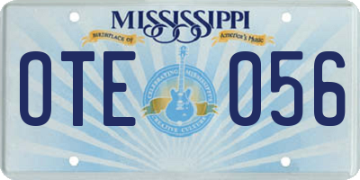 MS license plate OTE056