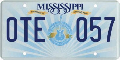 MS license plate OTE057