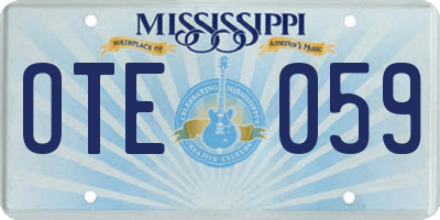 MS license plate OTE059