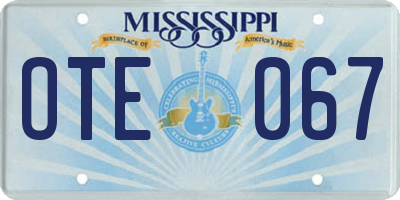 MS license plate OTE067
