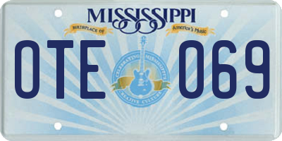 MS license plate OTE069