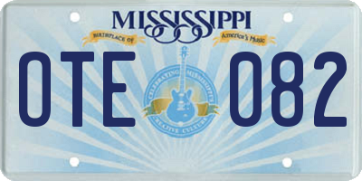 MS license plate OTE082