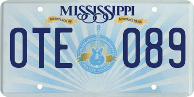 MS license plate OTE089