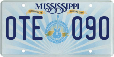 MS license plate OTE090