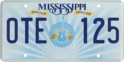 MS license plate OTE125