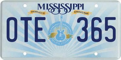 MS license plate OTE365
