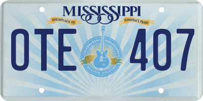 MS license plate OTE407