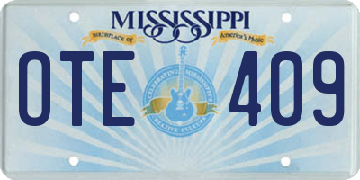 MS license plate OTE409