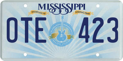 MS license plate OTE423
