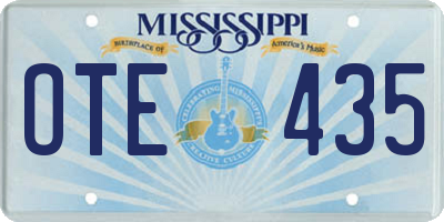 MS license plate OTE435