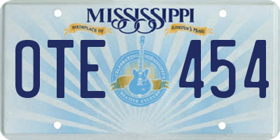 MS license plate OTE454
