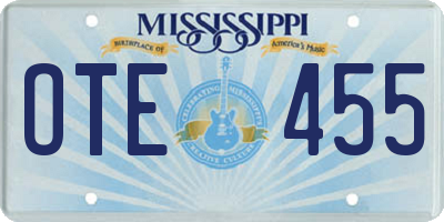 MS license plate OTE455
