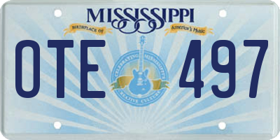 MS license plate OTE497