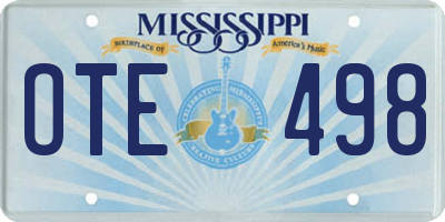 MS license plate OTE498