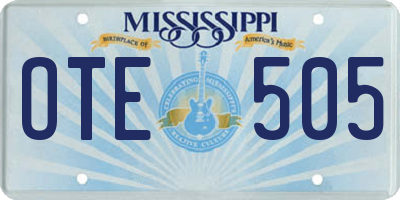 MS license plate OTE505