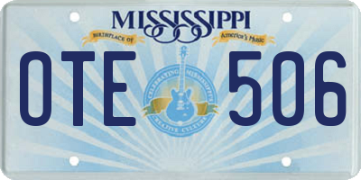MS license plate OTE506