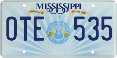 MS license plate OTE535