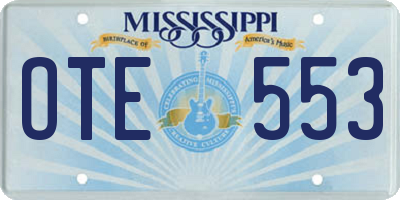 MS license plate OTE553