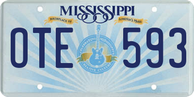 MS license plate OTE593