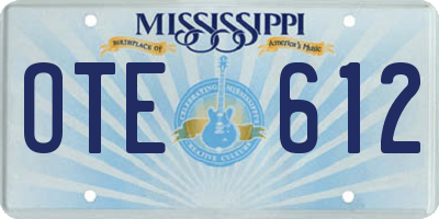 MS license plate OTE612