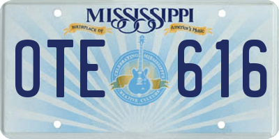MS license plate OTE616