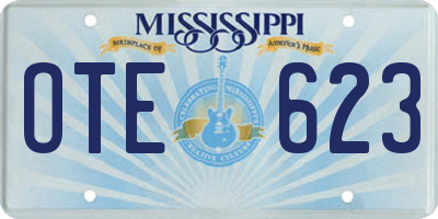 MS license plate OTE623