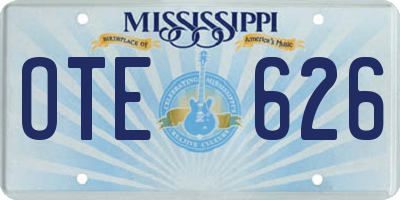 MS license plate OTE626