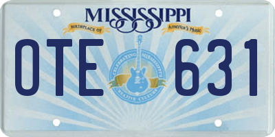 MS license plate OTE631