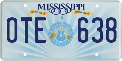 MS license plate OTE638