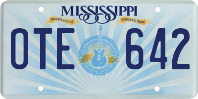 MS license plate OTE642