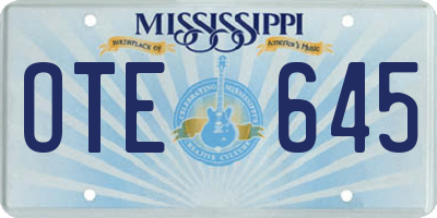 MS license plate OTE645