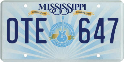 MS license plate OTE647