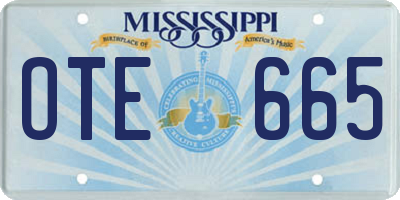 MS license plate OTE665