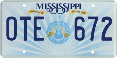 MS license plate OTE672