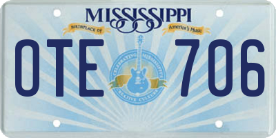 MS license plate OTE706