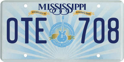 MS license plate OTE708