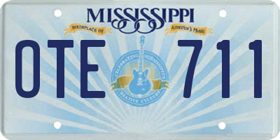 MS license plate OTE711