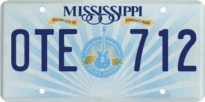 MS license plate OTE712