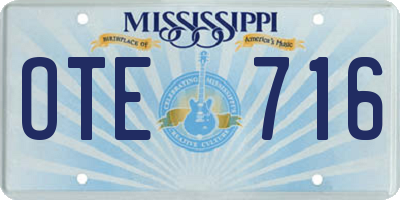 MS license plate OTE716