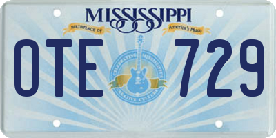 MS license plate OTE729