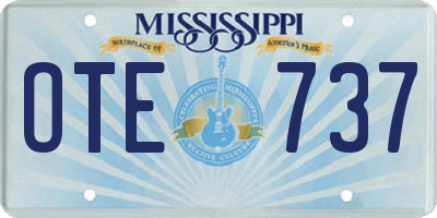 MS license plate OTE737