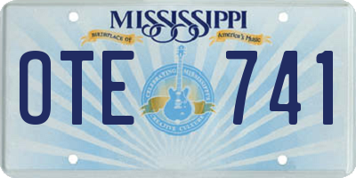 MS license plate OTE741