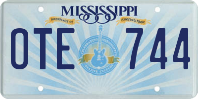 MS license plate OTE744