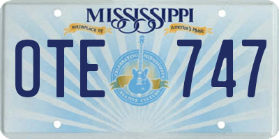 MS license plate OTE747