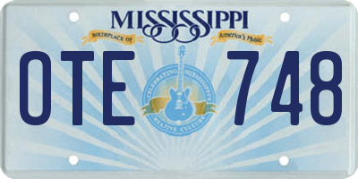 MS license plate OTE748