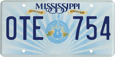 MS license plate OTE754