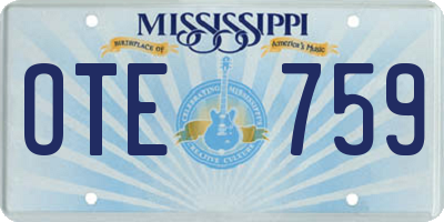 MS license plate OTE759