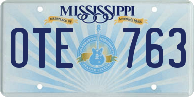 MS license plate OTE763