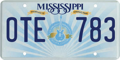 MS license plate OTE783