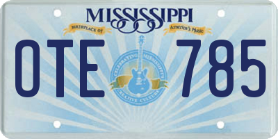 MS license plate OTE785